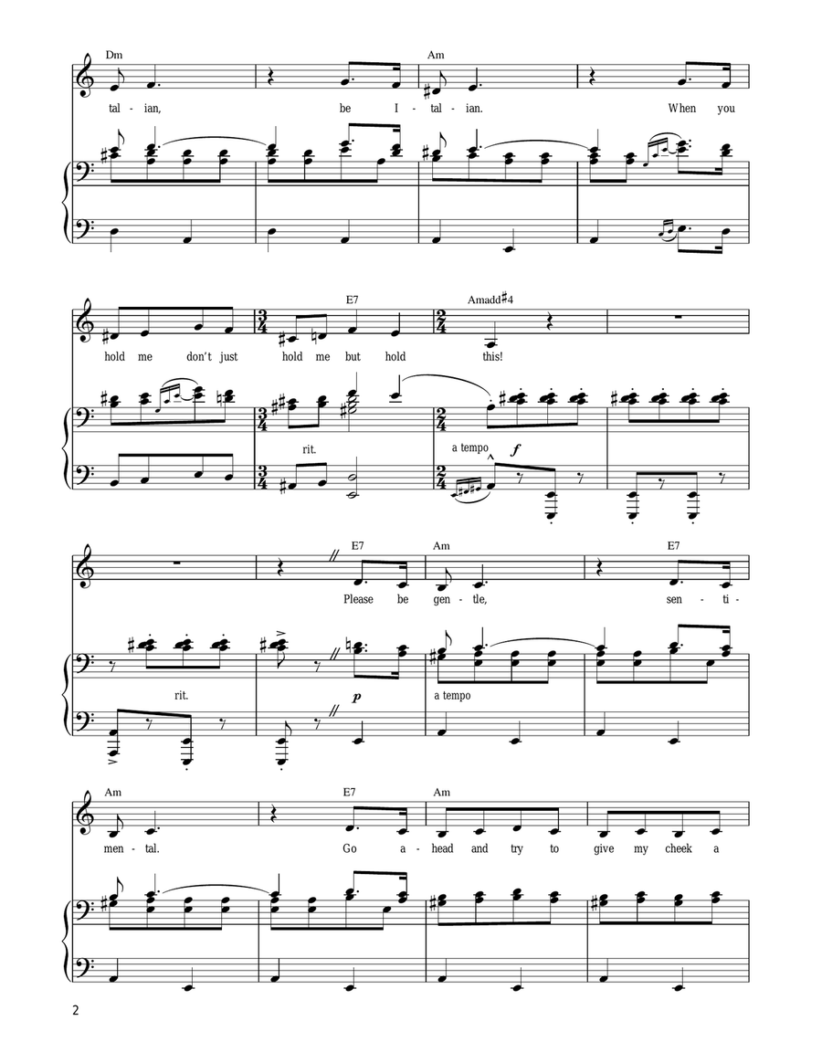 Be Italian Be Italian Piano, Vocal, Guitar scores gallery preview page 2