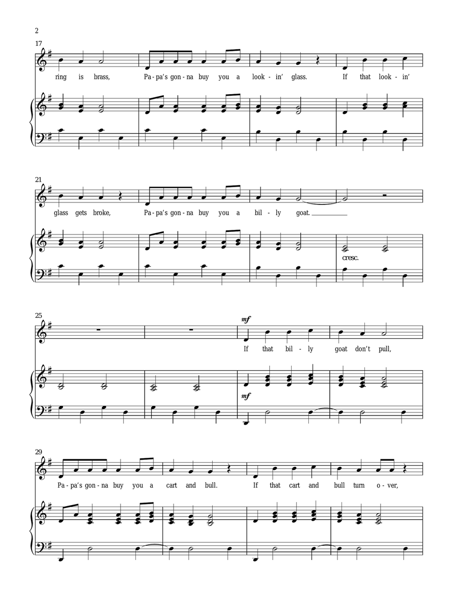 Hush, Little Baby Hush, Little Baby Voice scores gallery preview page 2