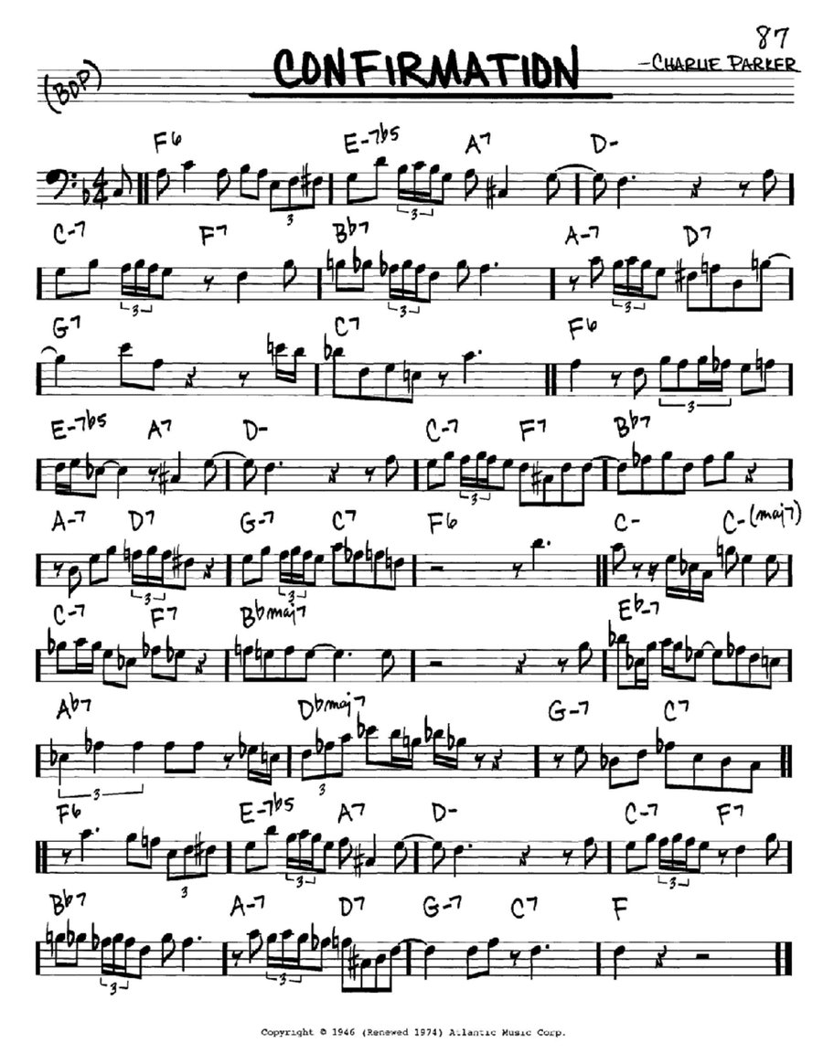Confirmation Bass Clef Instrument scores gallery preview page 1