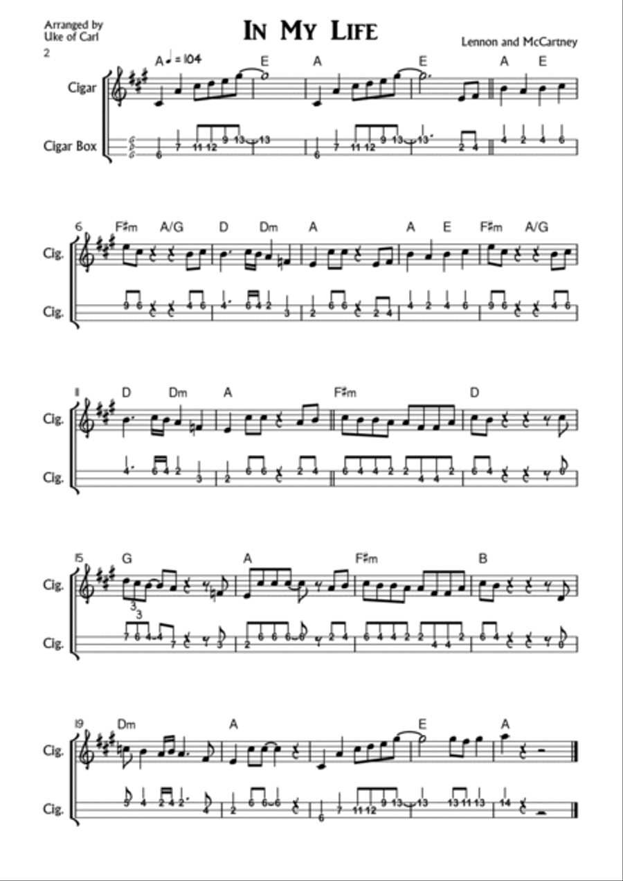 In My Life In My Life Guitar Tablature scores gallery preview page 2