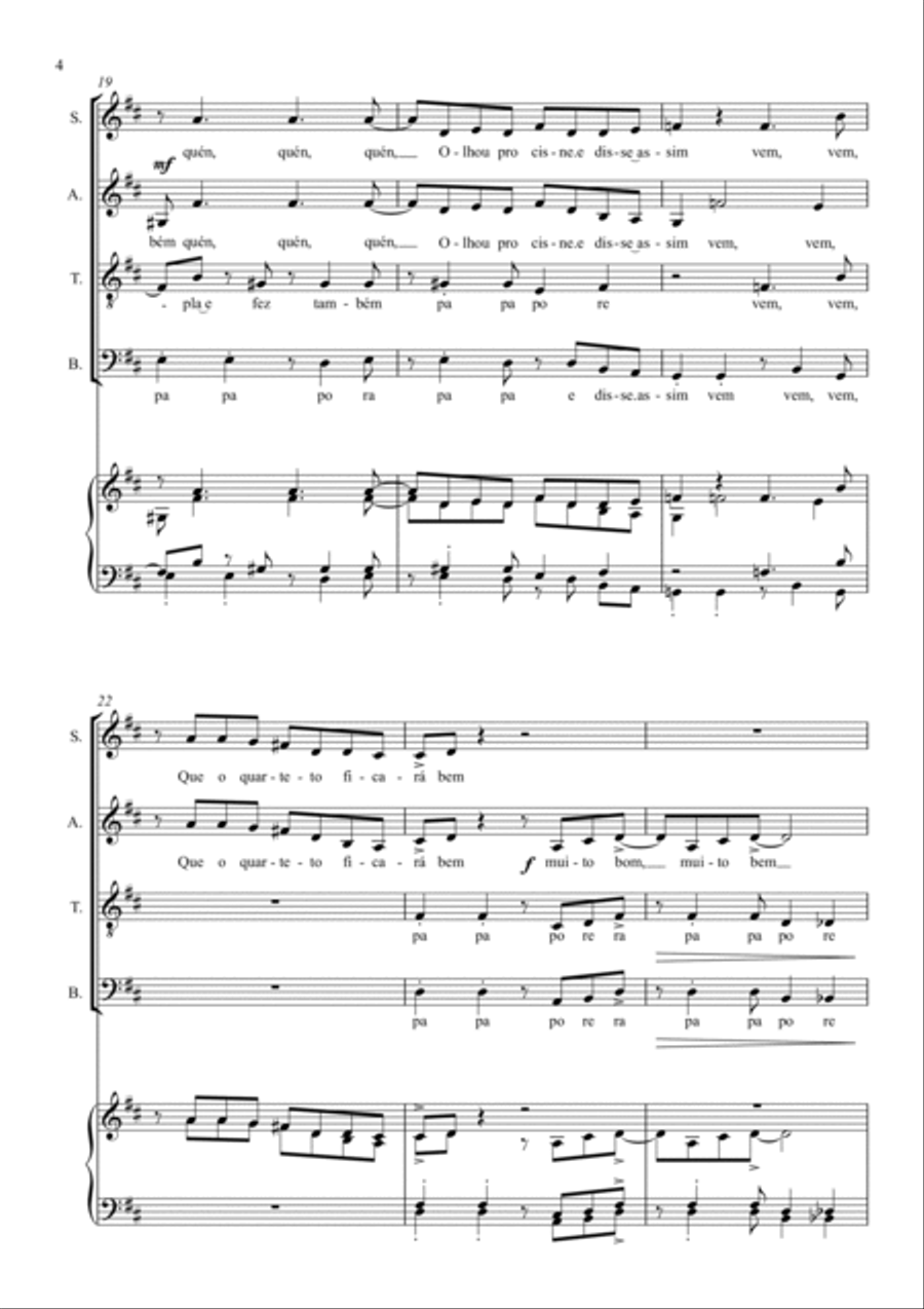 O Pato (the Duck) 4-Part scores gallery preview page 4