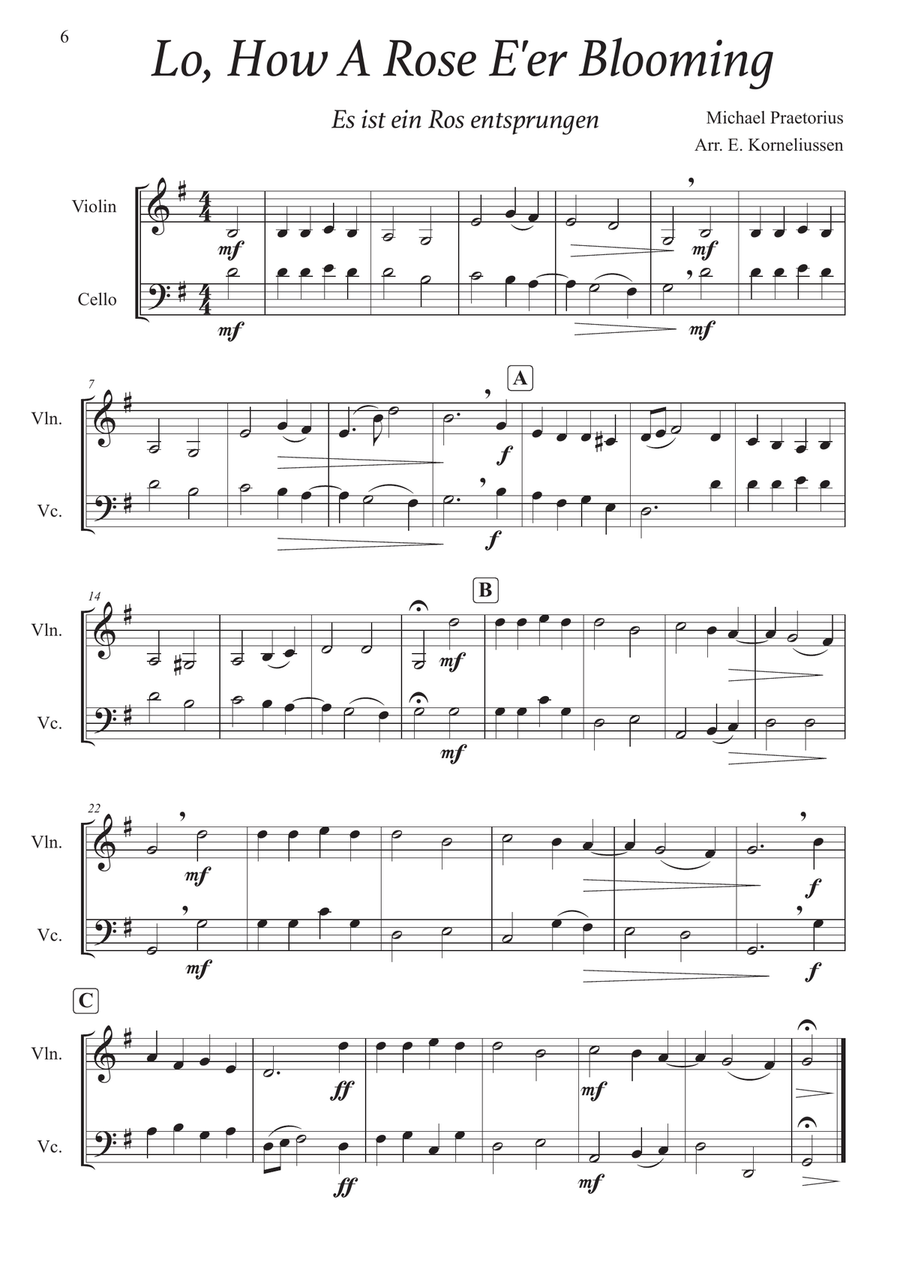 The Christmas Duet Book - 20 Christmas Carols For Violin and Cello String Duet scores gallery preview page 6