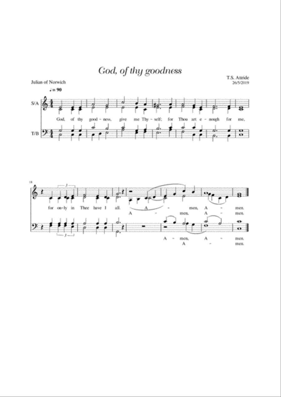 God, of thy goodness 4-Part scores gallery preview page 1