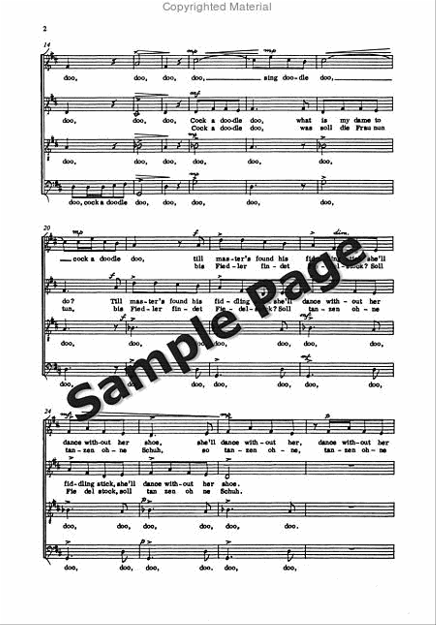 English Folksongs 6: Cock A Doodle 4-Part scores gallery preview page 3