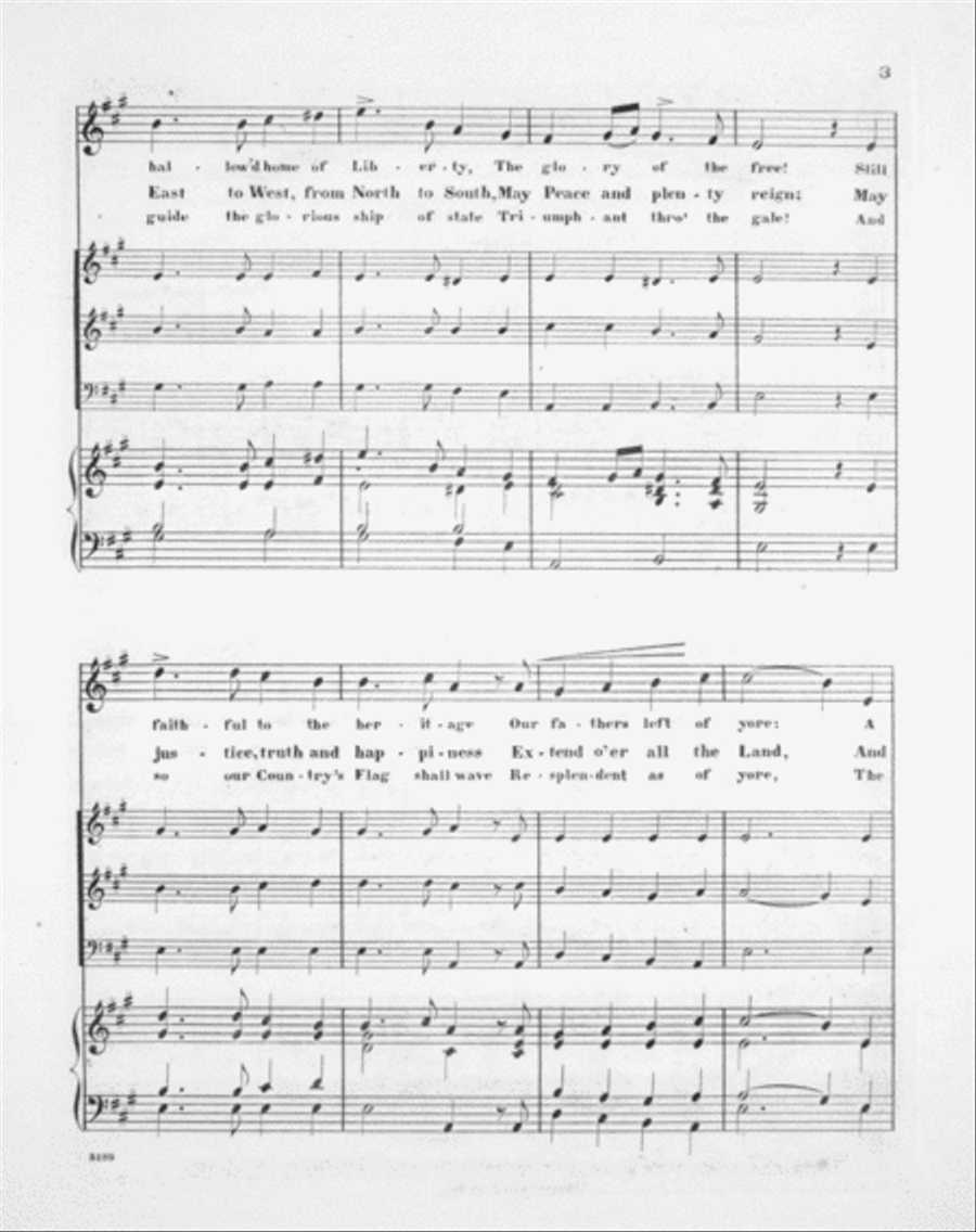 May God Protect Columbia. A Patriotic Hymn Voice scores gallery preview page 3