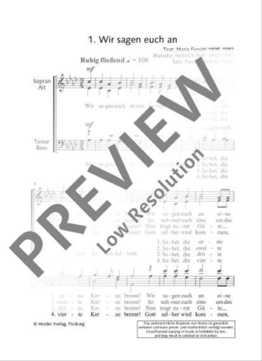 Wir sagen euch an den lieben Advent 4-Part scores gallery preview page 2