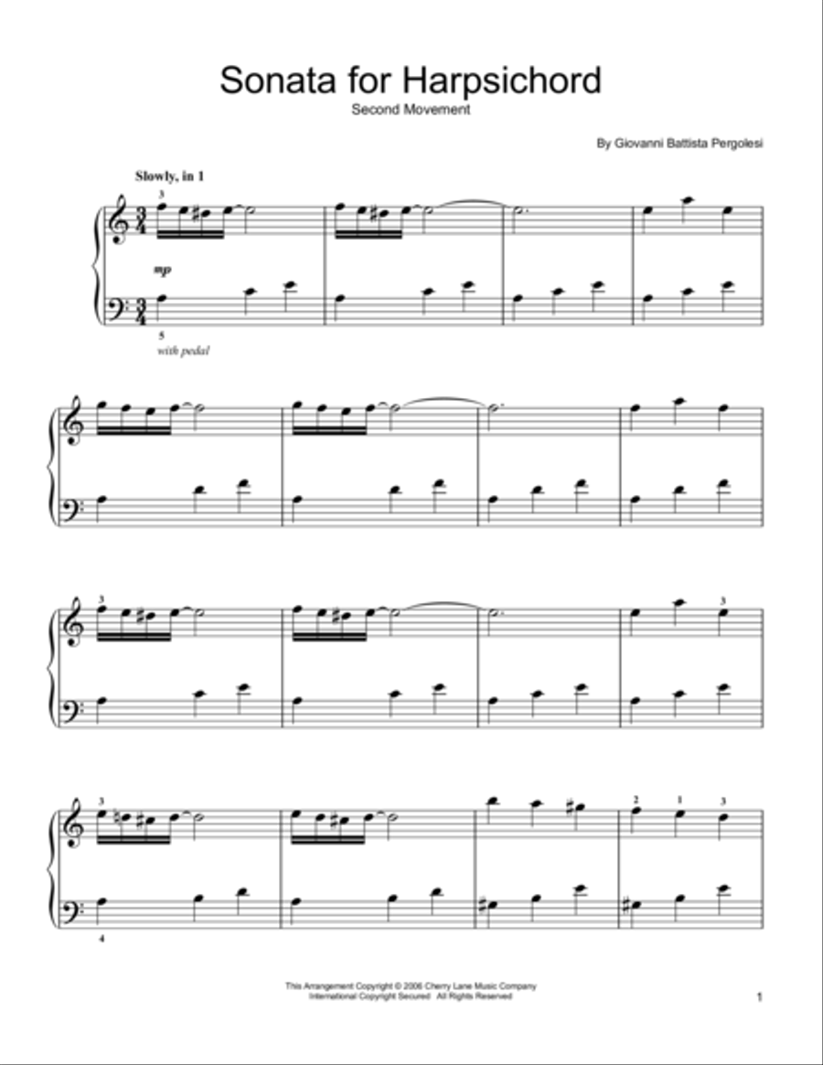 Andantino Espressivo Easy Piano scores gallery preview page 1