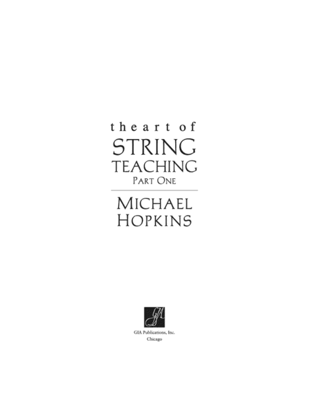 The Art of String Teaching