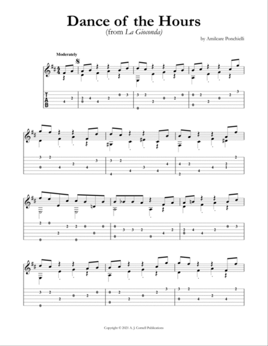 Dance of the Hours (from La Gioconda) Classical Guitar scores gallery preview page 1