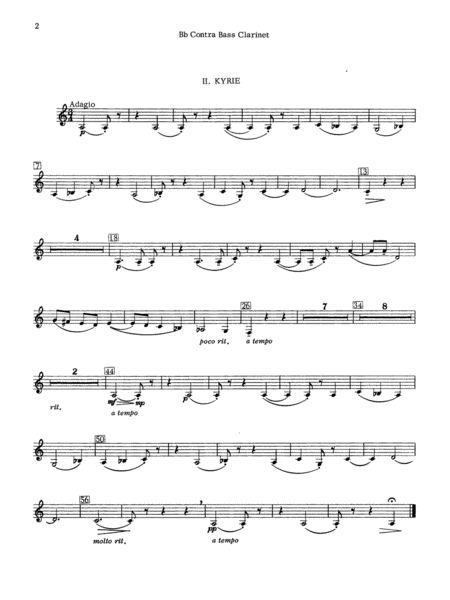 Liturgical Music for Band, Op. 33: B-flat Contrabass Clarinet