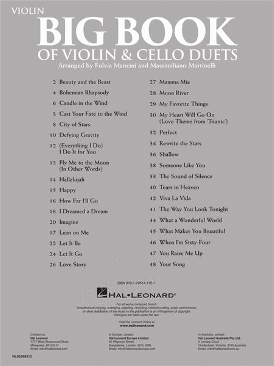 Big Book of Violin & Cello Duets String Duet scores gallery preview page 6