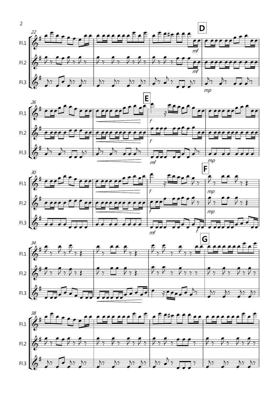 William Tell Overture for Flute Trio Flute Solo scores gallery preview page 2