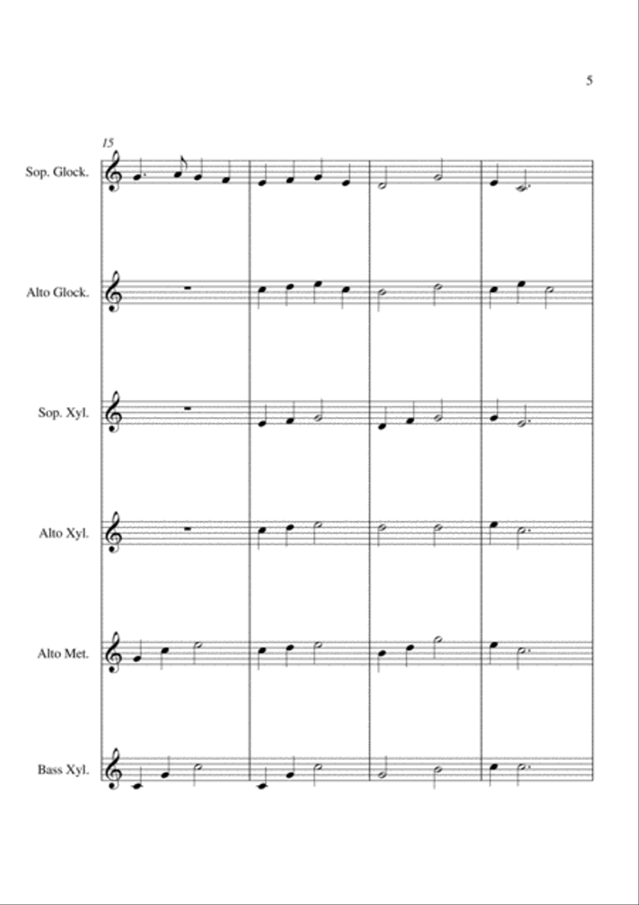 London Bridge Is Falling Down - For Orff Ensemble Percussion Ensemble scores gallery preview page 5