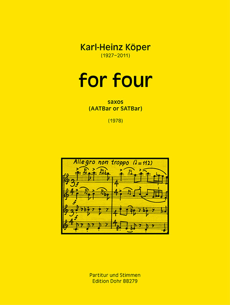 for four für Saxophonquartett (1978) (AATBar oder SATBar)