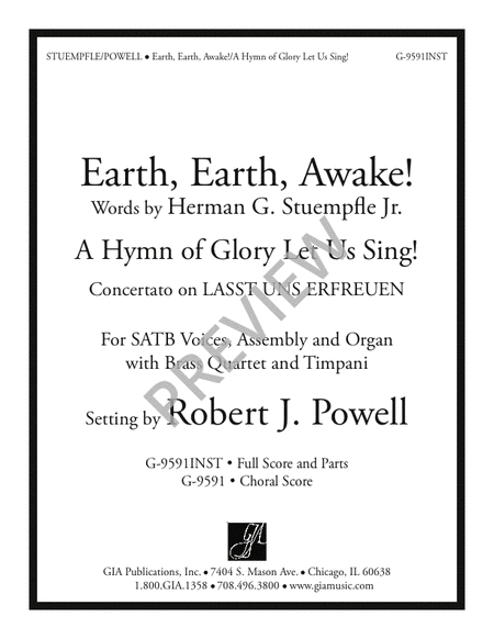 Earth, Earth, Awake! / A Hymn of Glory Let Us Sing! - Full Score and Parts