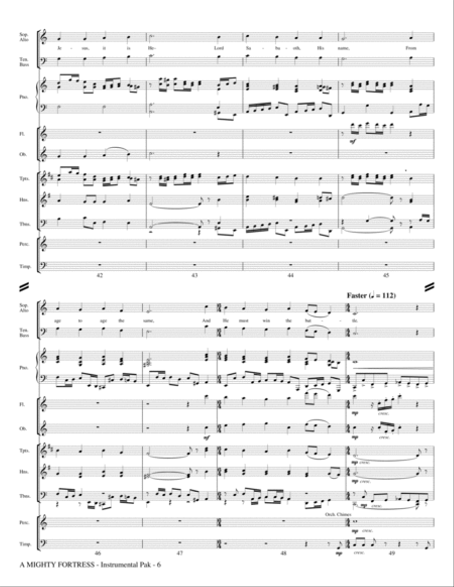 A Mighty Fortress - A Festival of Hymns - Score Choir scores gallery preview page 6