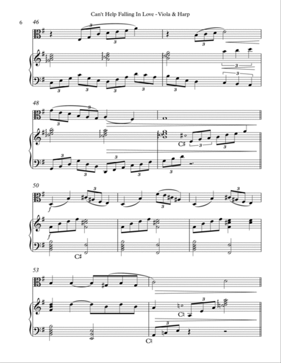 Can't Help Falling In Love String Duet scores gallery preview page 6