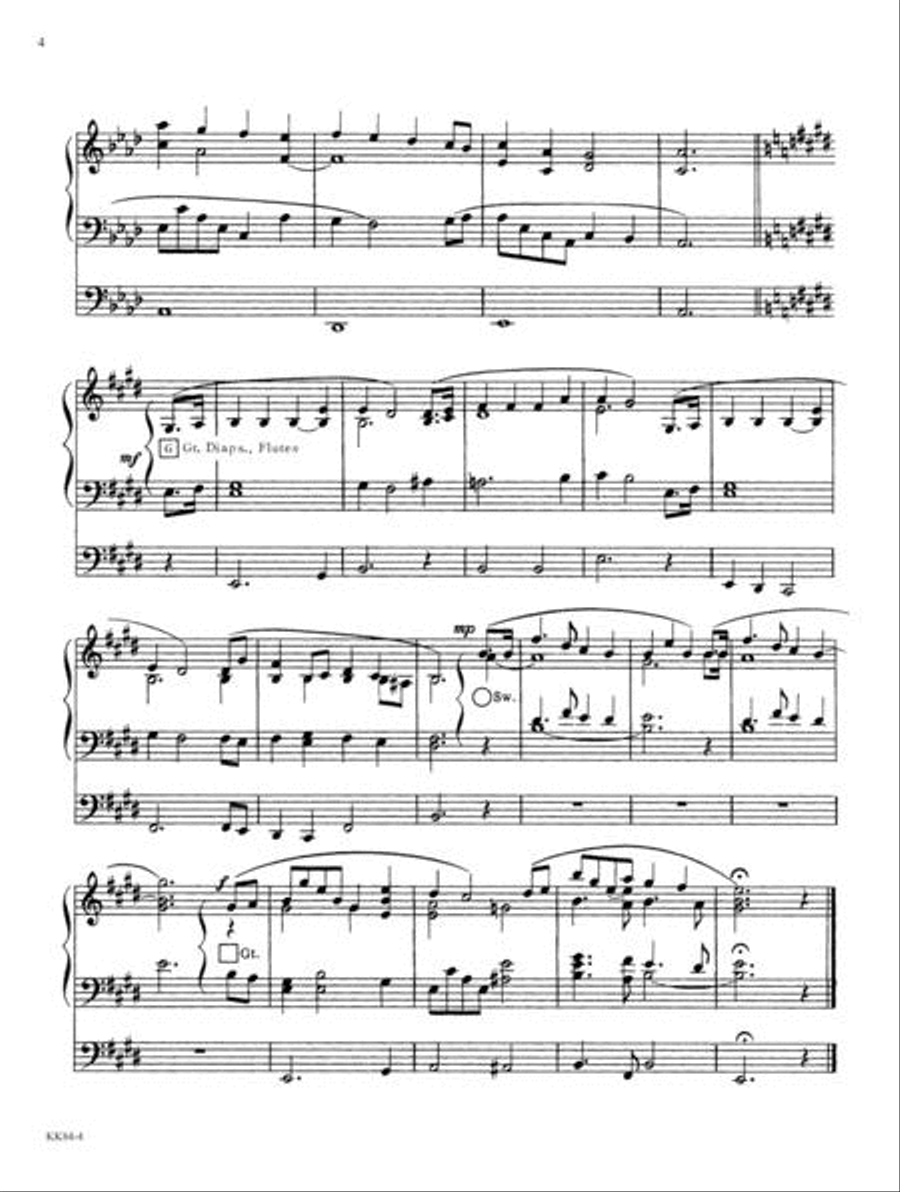 Easy Organ Transcriptions of Four Favorite Mormon Hymns, No. 3 Organ Solo scores gallery preview page 3