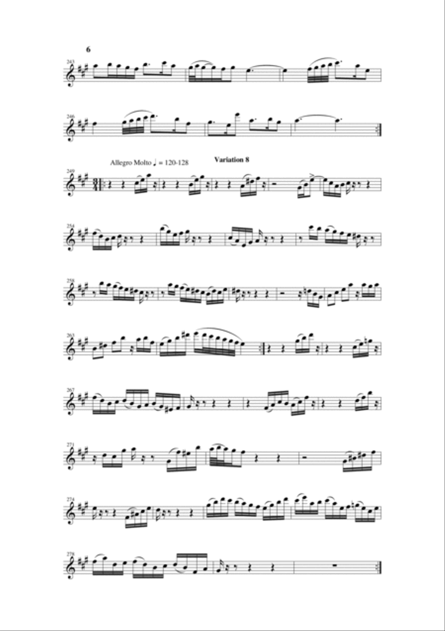 Johann Sebastian Bach/Wehage Goldberg Variations, BWV 988, arranged for SATB saxophone Quartet, sopr Saxophone Quartet scores gallery preview page 6