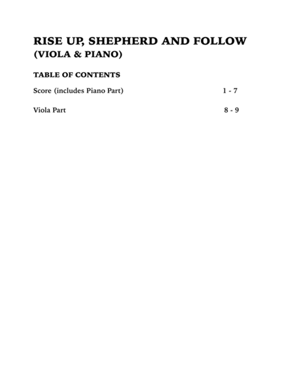 Rise Up, Shepherd and Follow (Viola and Piano) image number null