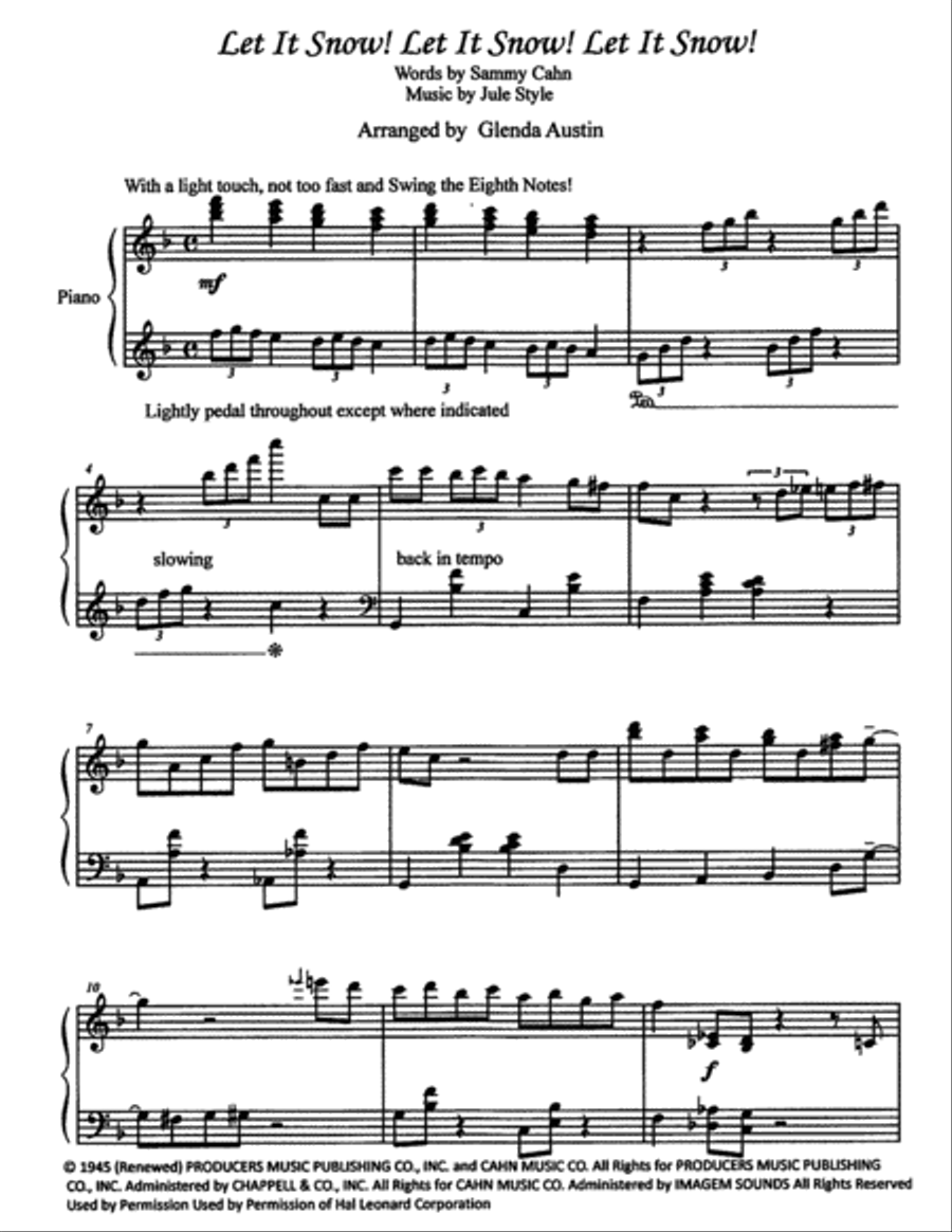 Let It Snow! Let It Snow! Let It Snow! Piano Solo scores gallery preview page 2