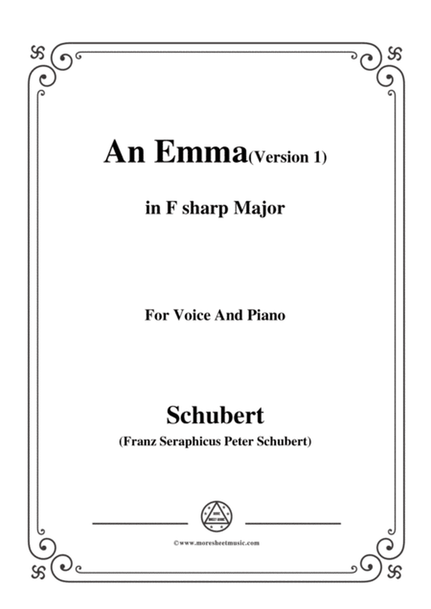 Schubert-An Emma(1st version),in F sharp Major,for Voice&Piano image number null