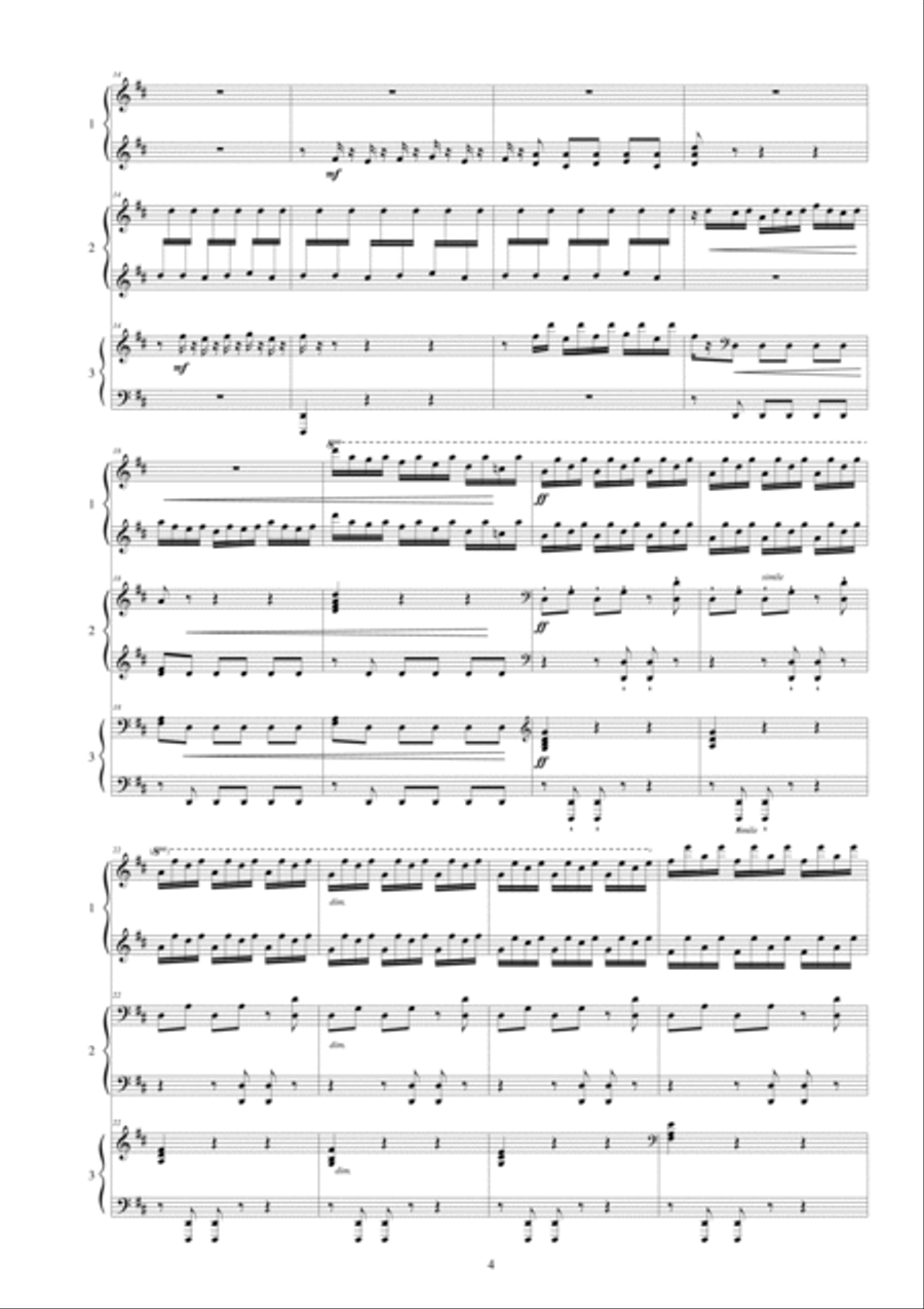 J.S.Bach, Prelude to the Ratswahl Cantata, for 1 piano 6 hands Piano scores gallery preview page 2