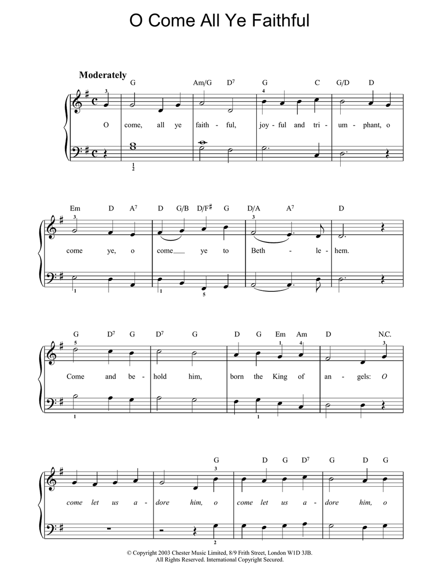 O Come, All Ye Faithful (Adeste Fideles) Piano Solo scores gallery preview page 1