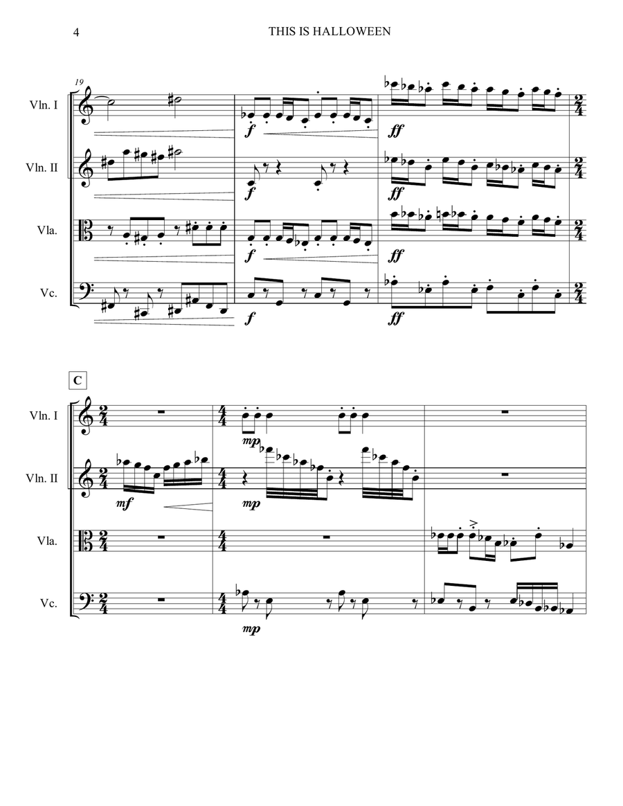 This Is Halloween String Quartet scores gallery preview page 4
