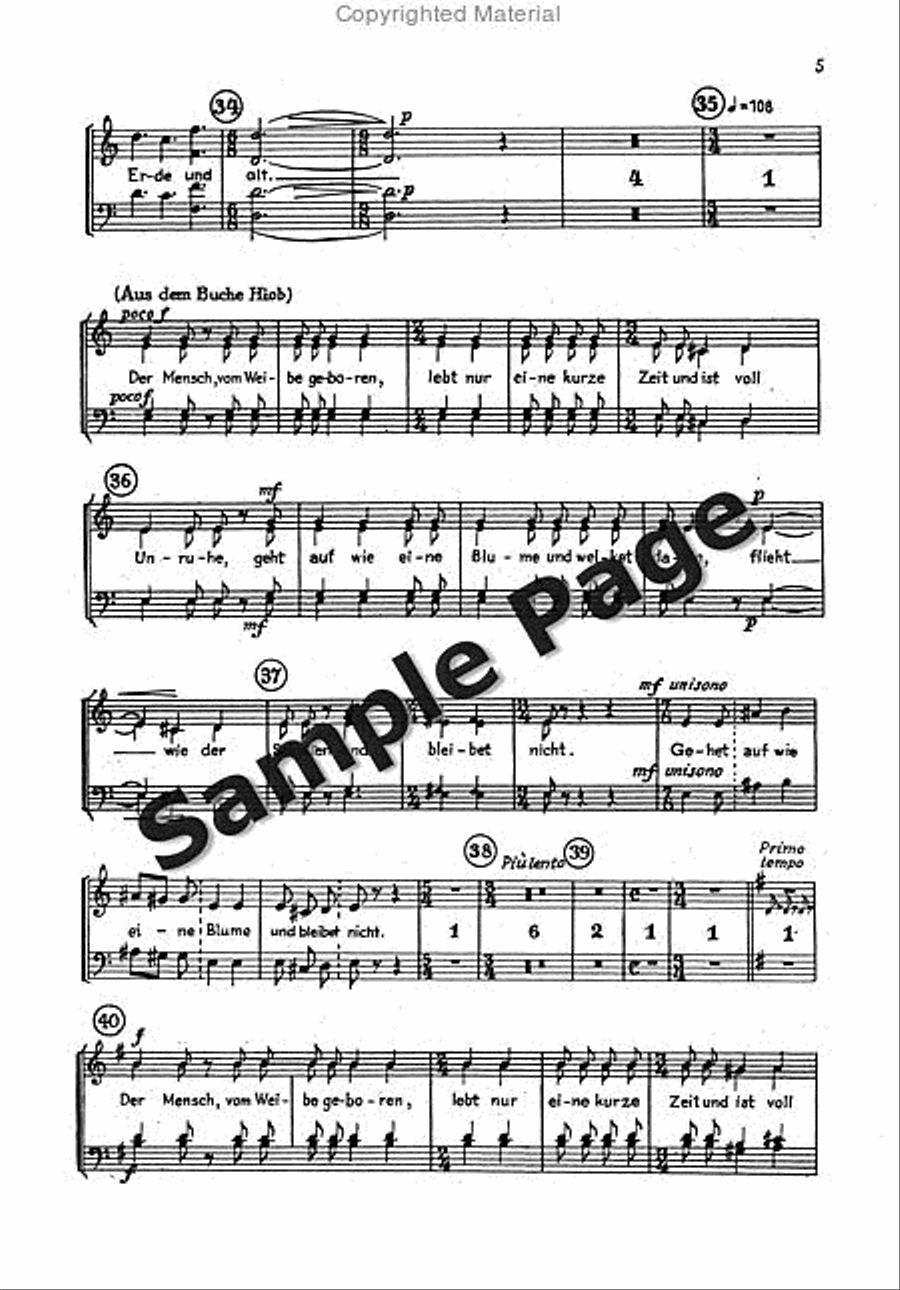 Von Der Unruhe Des Menschen Reduct 4-Part scores gallery preview page 6