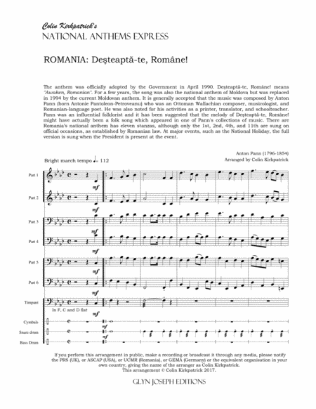 Romania National Anthem: Deşteaptă-te, Române! image number null