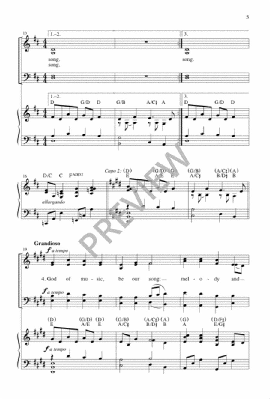 God of Music, Guide Our Song 4-Part scores gallery preview page 5