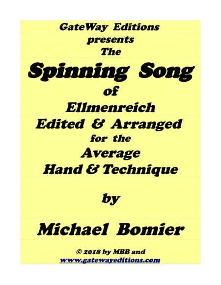 Spinning Song of Ellmenreich for Piano Solo image number null