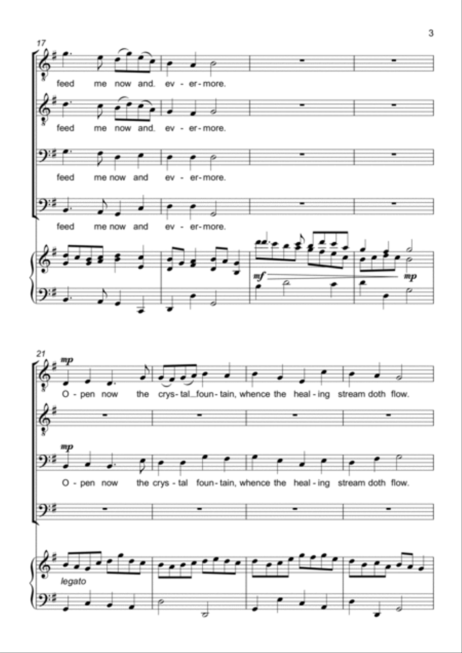 Guide me, O thou great Jehovah / Redeemer - 4 part Choir - TTBB - Lower Voices TTBB scores gallery preview page 3