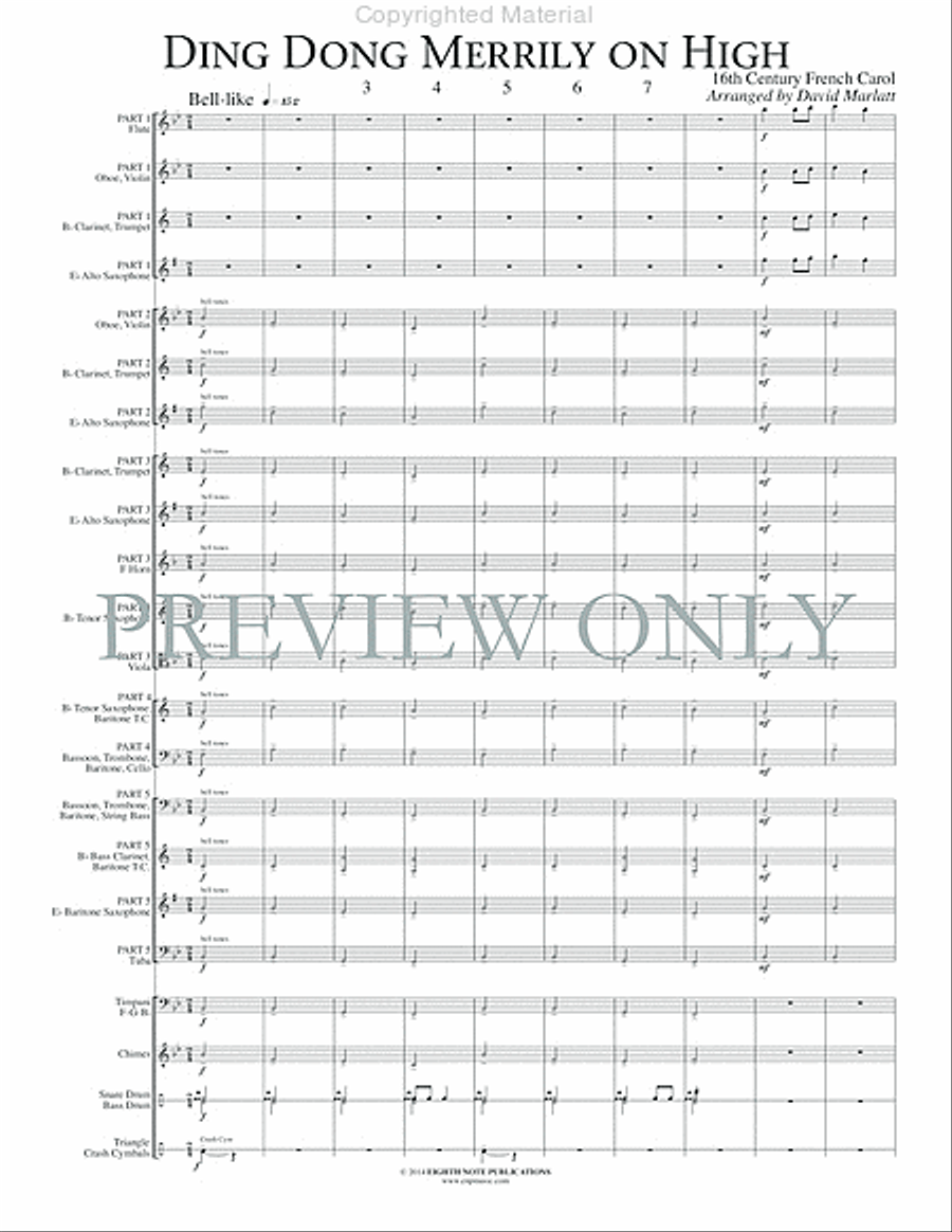 Ding Dong Merrily on High Concert Band scores gallery preview page 4
