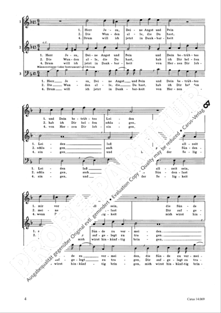 Herr Jesu, deine Angst und Pein 3-Part scores gallery preview page 3
