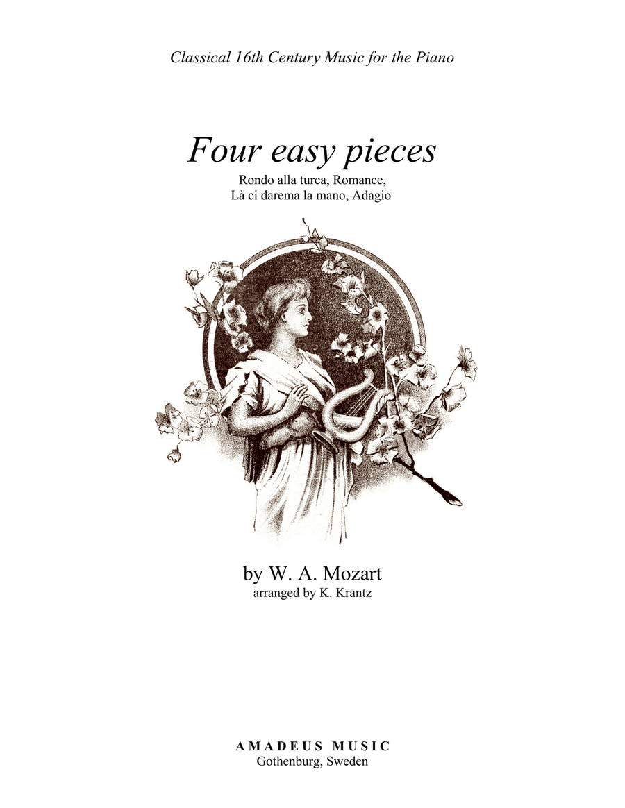 Mozart for easy piano solo - 4 short pieces Piano Method scores gallery preview page 1