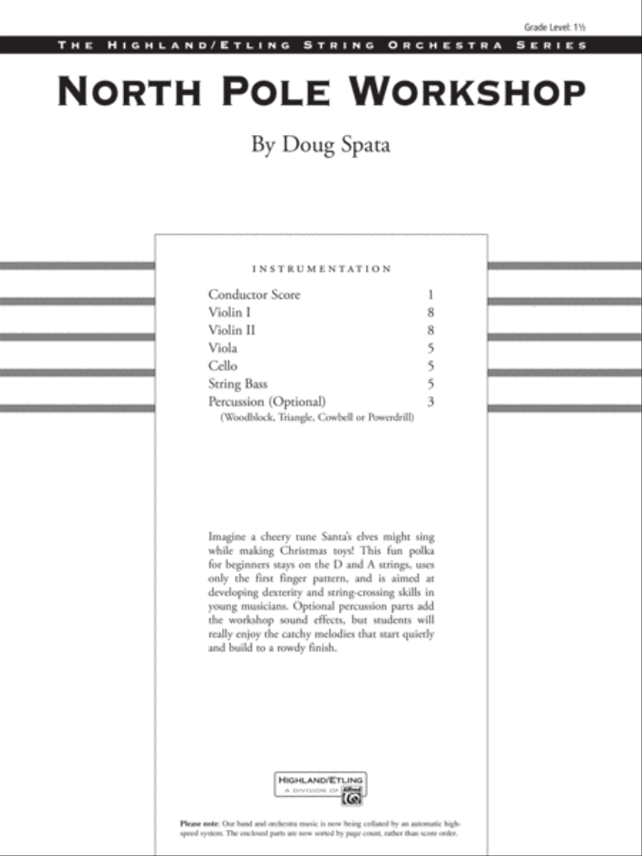 North Pole Workshop: Score String Orchestra scores gallery preview page 1