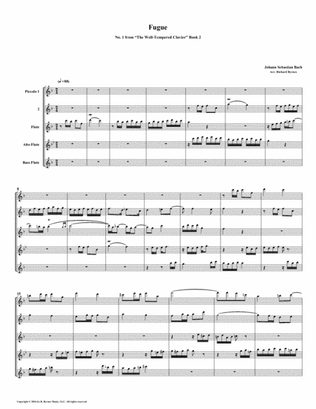 Fugue 01 from Well-Tempered Clavier, Book 2 (Flute Quintet)