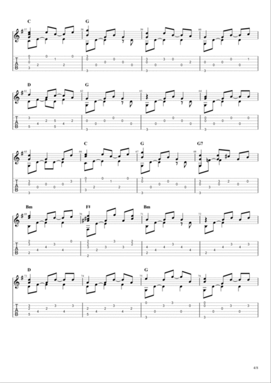 O Holy Night Guitar Tablature scores gallery preview page 4