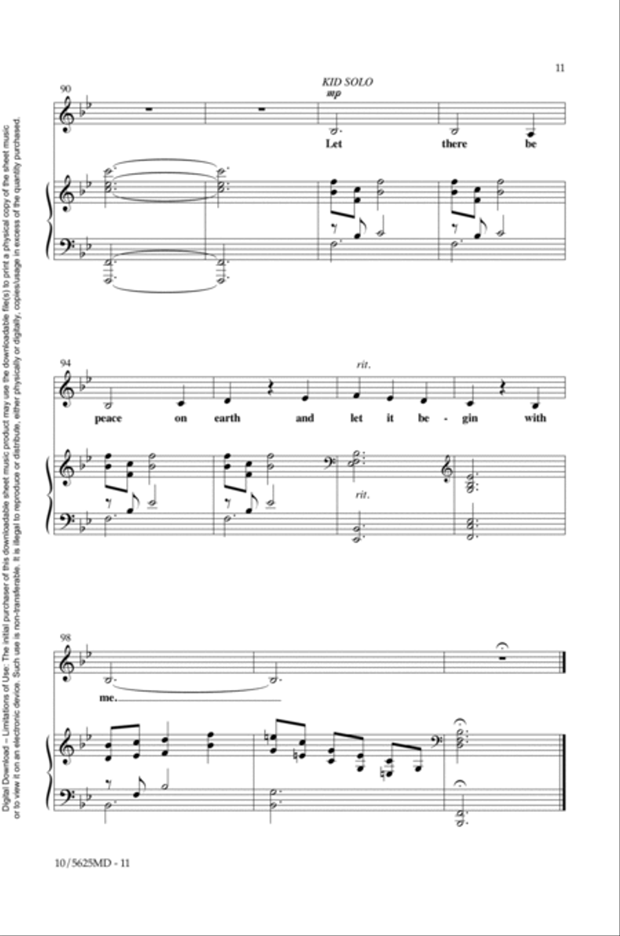 Let There Be Peace on Earth 4-Part scores gallery preview page 11