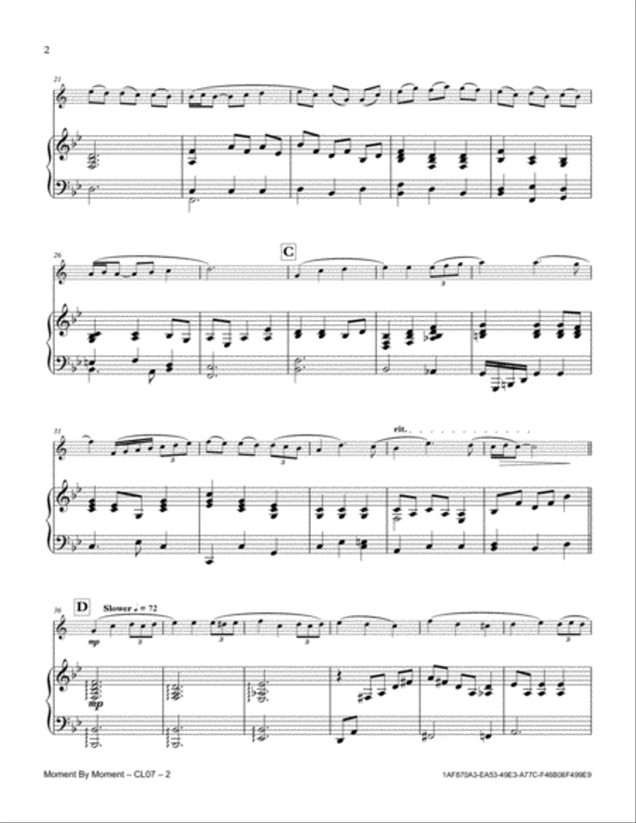 Moment By Moment Moment By Moment Clarinet Solo scores gallery preview page 2