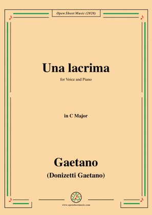Donizetti-Una lacrima,in D flat Major,for Voice and Piano