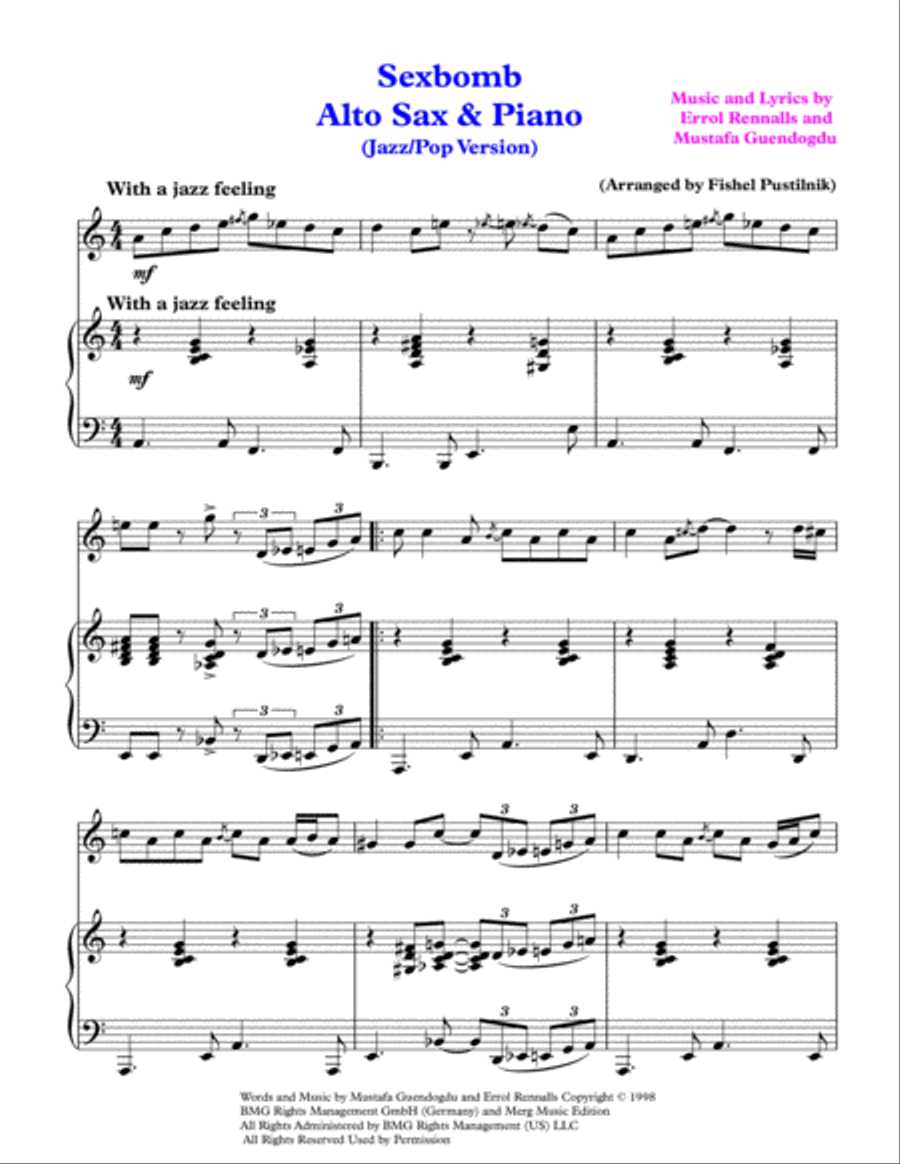 Sexbomb Woodwind Duet scores gallery preview page 2