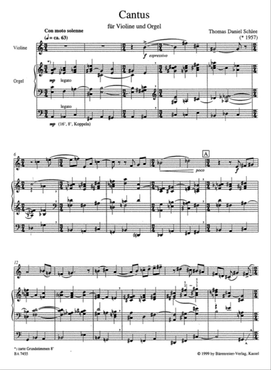 Cantus for Violin and Organ Violin scores gallery preview page 2
