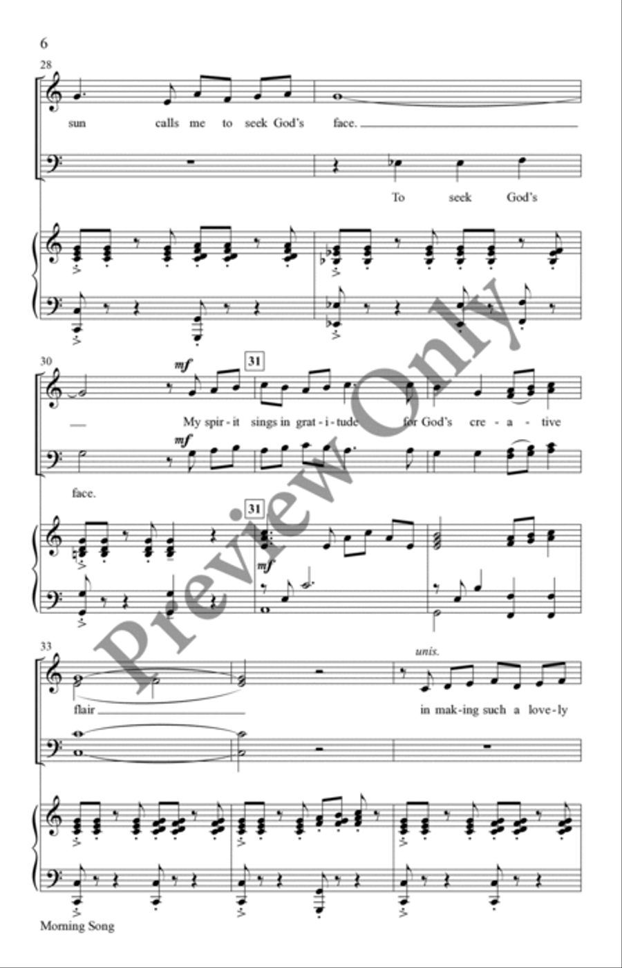 Morning Song 4-Part scores gallery preview page 5