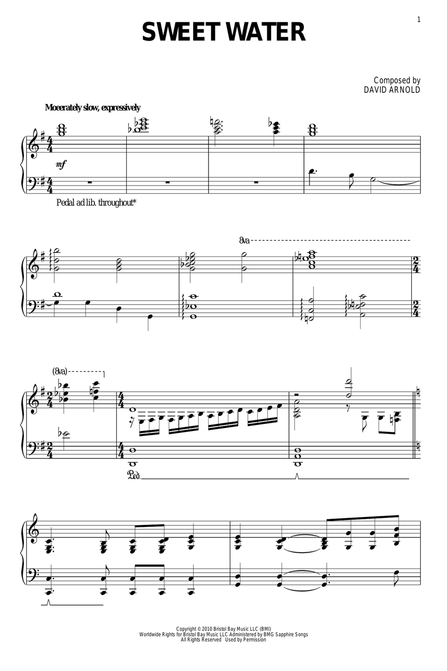 Sweet Water Sweet Water Piano Solo scores gallery preview page 1