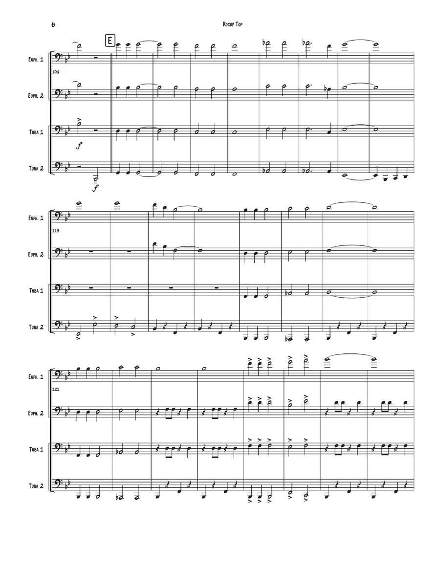 Rocky Top Rocky Top Brass Ensemble scores gallery preview page 6
