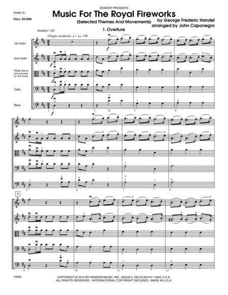 Music For The Royal Fireworks (Selected Themes And Movements) - Full Score