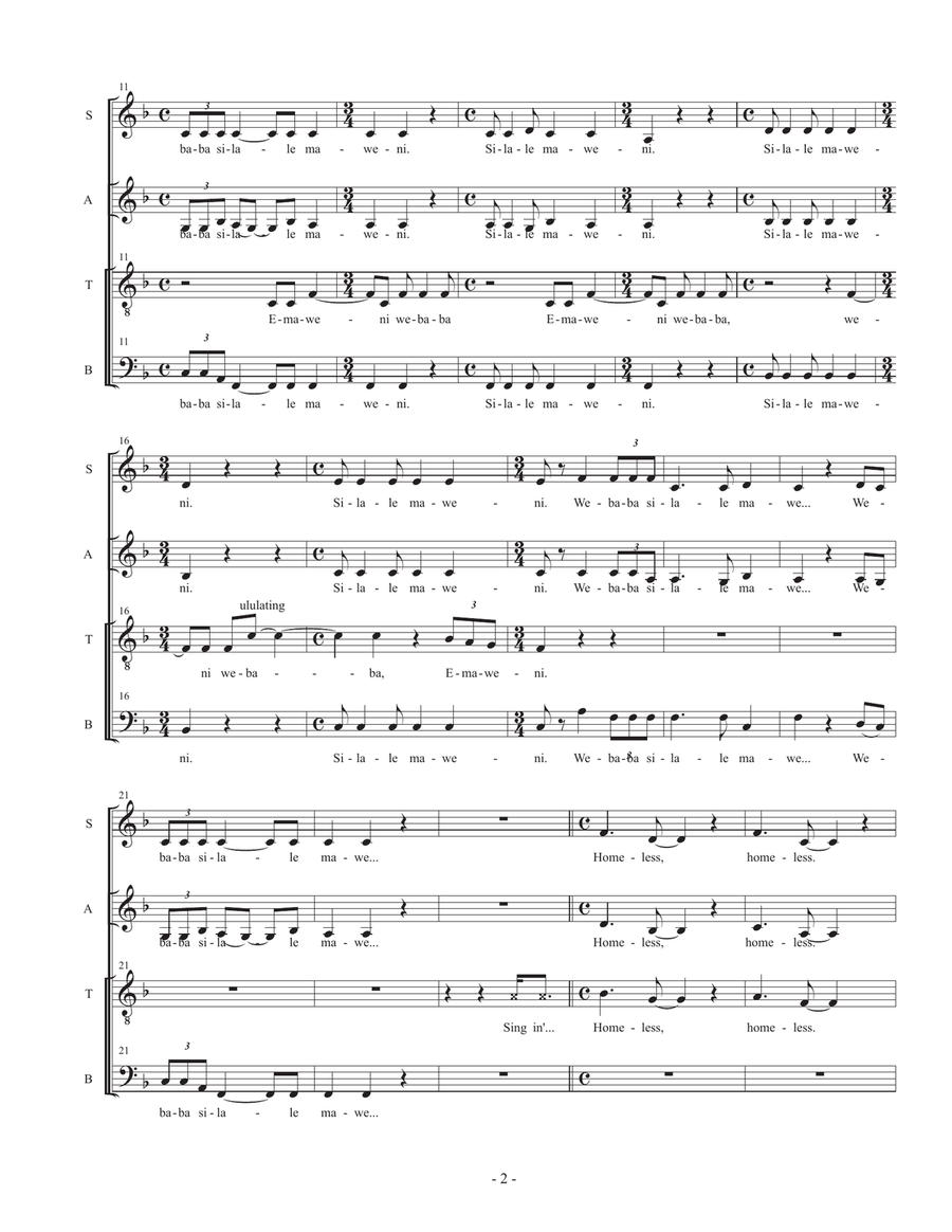 Homeless 4-Part scores gallery preview page 2